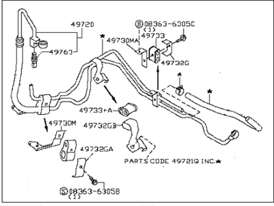 2008 Infiniti FX45 Power Steering Hose - 49710-CL00A