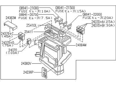 1996 Infiniti J30 Fuse Box - 24380-10Y00