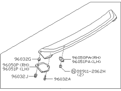 1995 Infiniti J30 Spoiler - 96030-10Y26