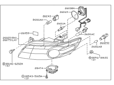 2008 Infiniti FX35 Headlight - 26010-CG04A