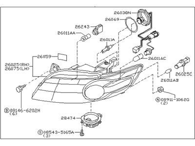 Infiniti 26060-CL01A Left Headlight Assembly