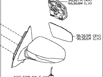 Infiniti 96302-3JA9B Mirror Assy-Outside,LH