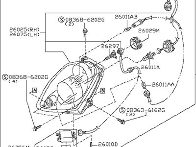 Infiniti 26060-AM826 Left Headlight Assembly