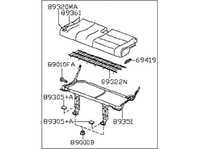 Infiniti 89350-ZQ10A Cushion Assembly - 3RD Seat, LH