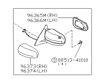 Infiniti K6301-53U01 Mirror Assembly-Door,RH