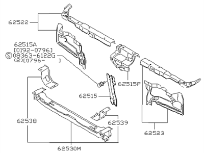 1993 Infiniti J30 Radiator Support - 62500-10Y00