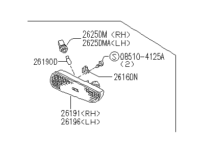 Infiniti 26190-60U00 Lamp Assembly-Rear Side Marker,RH