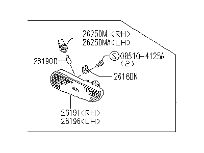 Infiniti 26195-60U00 Lamp Assembly-Rear Side Marker,LH