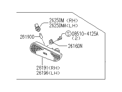 1993 Infiniti Q45 Side Marker Light - 26195-60U00