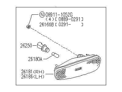 Infiniti Q45 Side Marker Light - B6180-60U00