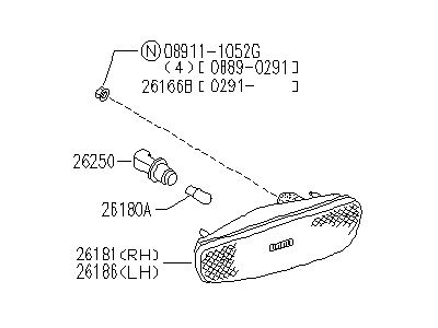 1996 Infiniti Q45 Side Marker Light - B6185-67U00