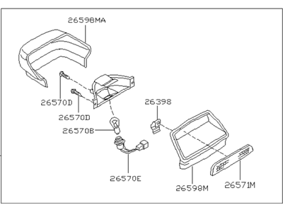 Infiniti 26590-5J000 Lamp Assembly-Stop