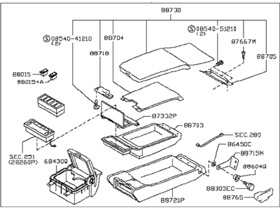 Infiniti 88700-AT900 Rear Seat Armrest Assembly