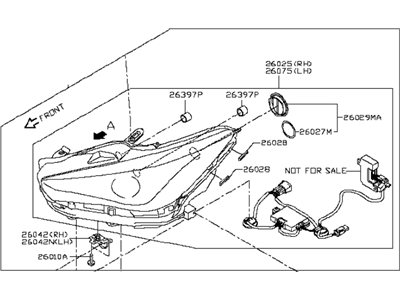 thumbnail image 2 of Driver Left Side LED Headlight Assembly For 2014-2022 Infiniti Q50 – No AFS, Chrome 2 of 5
