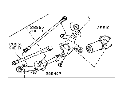 Infiniti M37 Wiper Pivot - 28800-1MA0A