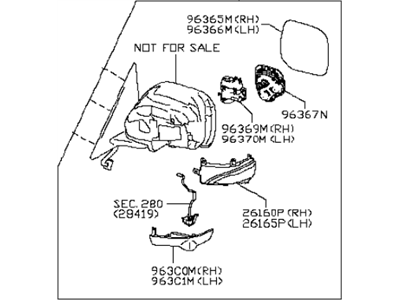 Infiniti 96302-1V91A Mirror Assembly-Door,LH