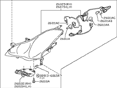 Infiniti 26010-1BA4A Right Headlight Assembly