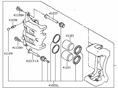 Infiniti QX50 Brake Caliper - 41001-4GA0A