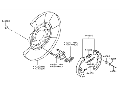 Infiniti EX35 Parking Brake Shoe - 44000-EG06B