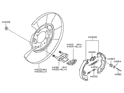 2010 Infiniti G37 Parking Brake Shoe - 44000-EG06B