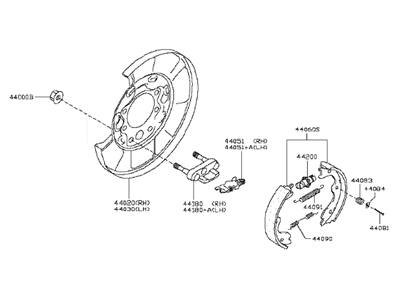 Infiniti G35 Parking Brake Shoe - 44010-JL06B