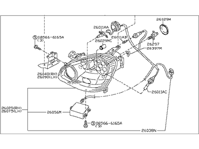 Infiniti 26010-AR526 Right Headlight Assembly