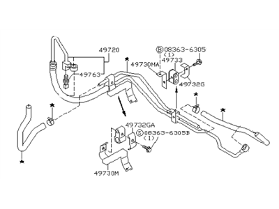 2007 Infiniti FX35 Power Steering Hose - 49721-CL00A