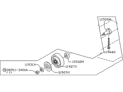 Infiniti 11925-AL50A PULLEY Assembly-IDLER,Alt