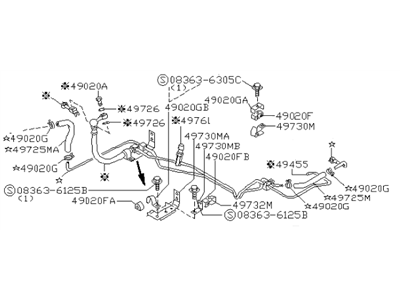 1997 Infiniti J30 Power Steering Hose - 49710-10Y00