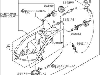 Infiniti 26010-CM40B Right Headlight Assembly