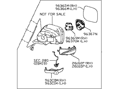 Infiniti Car Mirror - 96301-1V91D