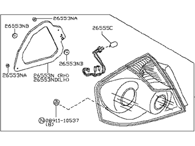 Infiniti 26555-EH125 Lamp Assembly-Rear Combination,LH