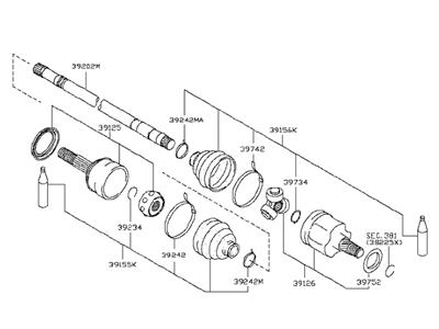 Infiniti Axle Shaft - 39100-5NA2A