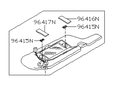 Infiniti 96400-7J100 Passenger Sun Visor Assembly