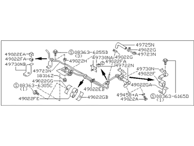 1995 Infiniti J30 Power Steering Hose - 49710-11Y60