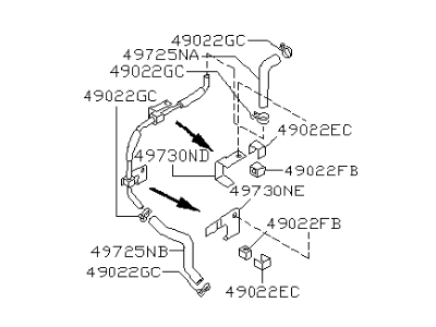 1993 Infiniti J30 Power Steering Hose - 49721-11Y60