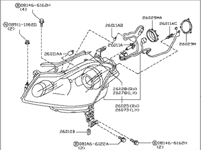 Infiniti M45 Headlight - 26060-EH10E
