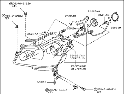 Infiniti M45 Headlight - 26010-EH125