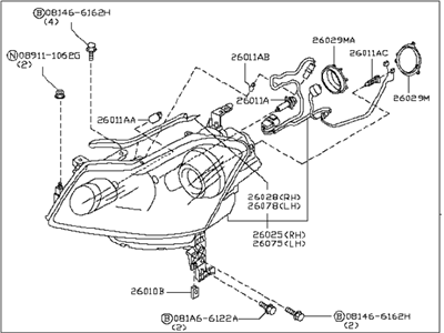 2006 Infiniti M45 Headlight - 26010-EH125