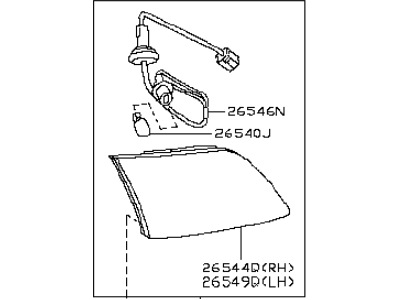 Infiniti 26540-CL00A Lamp Assembly-Back Up,RH