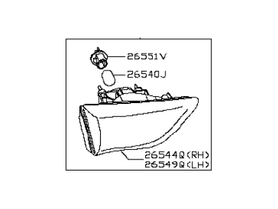 Infiniti 26540-1CA0A Lamp Assembly-Back Up,RH