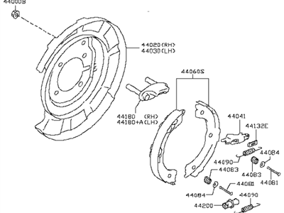 2014 Infiniti QX80 Parking Brake Shoe - 44000-1LA6A