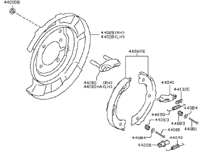 2012 Infiniti QX56 Parking Brake Shoe - 44010-1LA6A