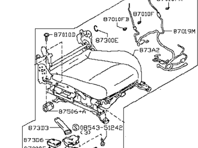 Infiniti 87300-1W306 Cushion Assy-Front Seat