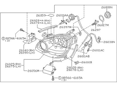 2004 Infiniti Q45 Headlight - 26010-AS525