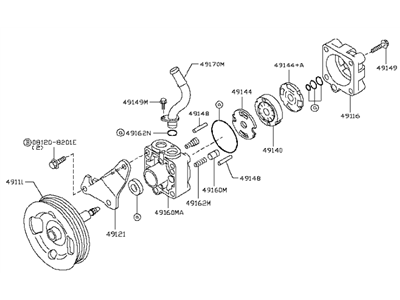 2008 Infiniti M45 Power Steering Pump - 49110-EJ70B