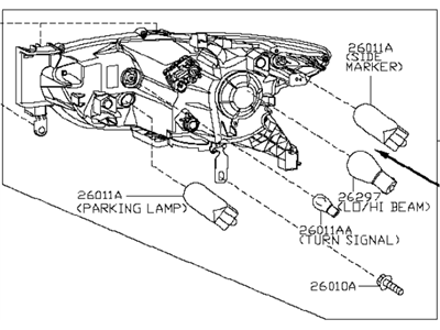 Infiniti 26060-3JJ3A Left Headlight Assembly