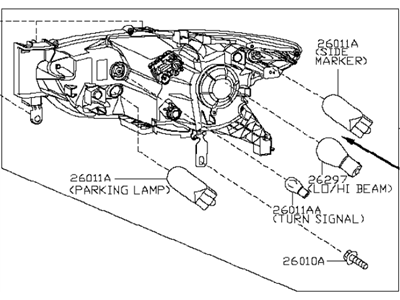 Infiniti 26010-9NG0A Headlamp Assembly Right