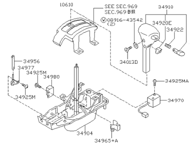 Infiniti 34901-62J17 Transmission Control Device Assembly