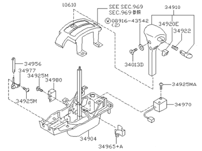 Infiniti 34901-62J77 Transmission Control Device Assembly